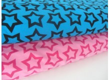 Jersey Star Stripes - Sterne pink rosa